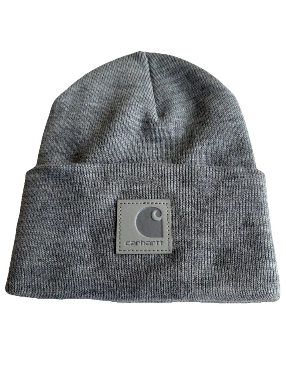 Carhartt Gray Beanie Hat Men Stretch Solid Outdoor Casual Winter Fall